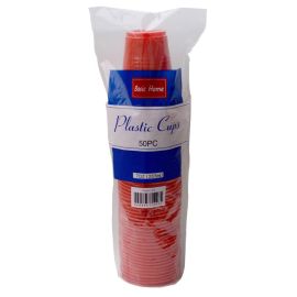 7oz 50CT Plastic Cups, Solid Red