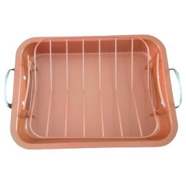 Roaster With Rack, Copper 15"x15"