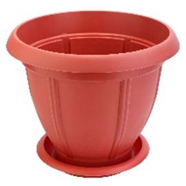 FLOWER POT NO.2 WITH PLATE 7" TERRACOTTA
