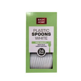 24PK PLASTIC SPOONS, WHITE