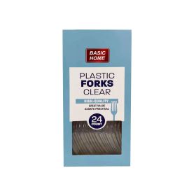 24PK PLASTIC FORKS, CLEAR