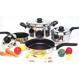 7pcs S.S. Nonstick Cookware Set Stainless Steel