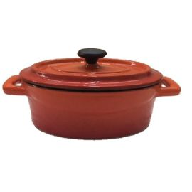 PRE-SEASONED CAST IRON  OVAL DUTCH OVEN SMALL 12oz