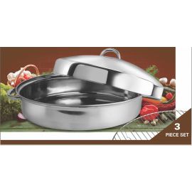 Stainless Steel Oval Roaster With Rack 47cm