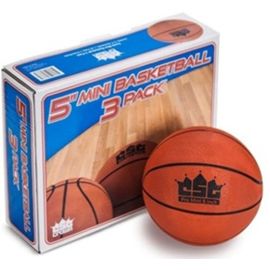  Crown Sporting Goods 3pk 5" Mini Basketball set with Inflation Pump and Needle