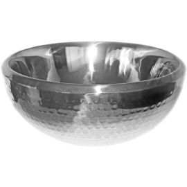 S.S. D/W Bowl Hammered 32cm  Ht:16cm