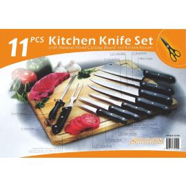 11pc Knife set w/Wooden Cutting Board