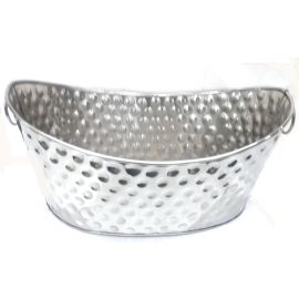 S/S OVAL BOLT HAMMERED PARTY TUB 55X26CM