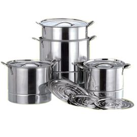 12pc Stainless Steel Stockpot w/Steamer  8-12-16-20qt