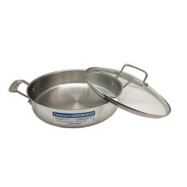 CUISINART S/S CASSEROLE PAN W/ GLASS LID 5QT