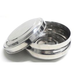 S/S Belly Shape Flat Canister, S/S Lid, 11cn