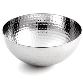 SS INSIDE BEADING HAMMERED BOWL 20CM   ht:9.5cm