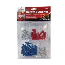 72PC SCREW & ANCHOR ASSORTMENT