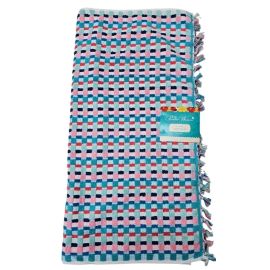 The Pioneer Woman  Cotton Bath Towel, Dotted Stripe Teal 
