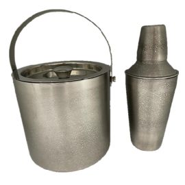 2pc Set, D/W Ice Bucket.3qt, w/Cocktail Shaker Granite Design