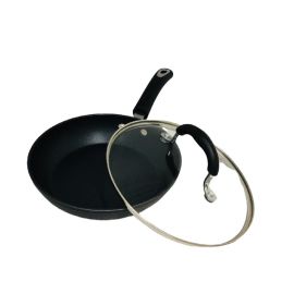 Nonstick Fry Pan W/ Glass Lid, S/S Handle, Stone Coated 8" /20cm
